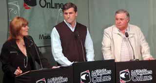 Candidatos. Mónica Alustiza (FUPJ), Mariano Díaz (FpD) y Oscar Resdeczuk (FR).