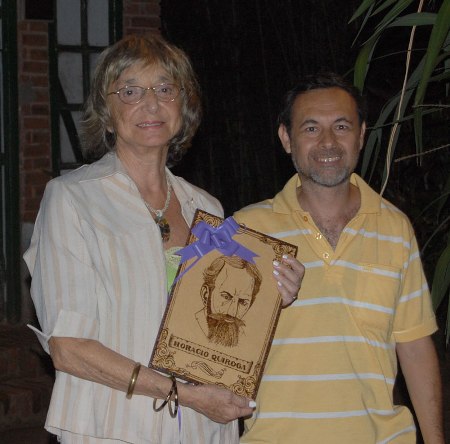 Olga Zamboni y el presidente de la Sadem, Aníbal Silvero.