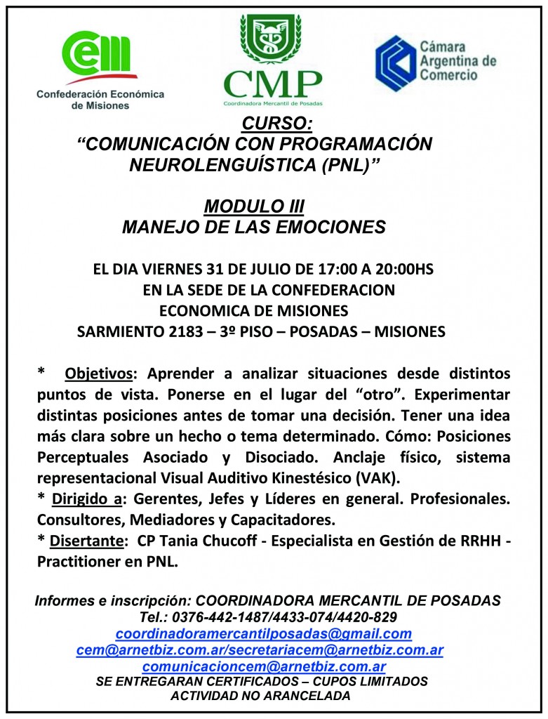 CURSO COMUNICACION PNL - MOD III - INVITACION