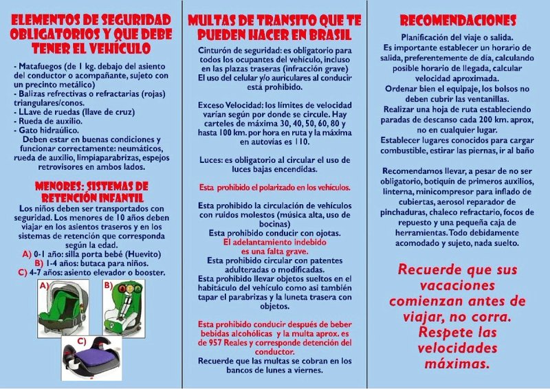 Difunden Un Instructivo Para Los Misioneros Y Turistas Que Viajan A Brasil En Coche Misionesonline