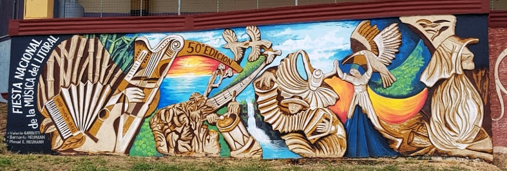 Con la temática del “Festival del Litoral” pintan dos grandes murales en el Anfiteatro Manuel Antonio Ramírez de Posadas - MisionesOnline