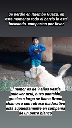 Temen por la integridad del niño desaparecido en Itaembé Guazú de Posadas, debido a las bajas temperaturas que azotan la ciudad