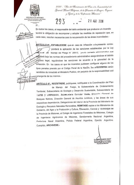 Misiones Resolucion Ecologia Alerta crítico: en Misiones rige la prohibición del uso de fuego para quemas en zonas rurales y urbanas