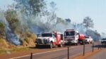 Incendios forestales: se quema un tramo al costado de la ruta 14 que va de Oberá a Leandro N Alem