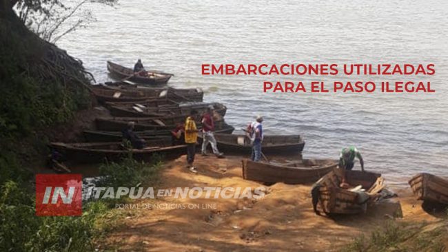 Paraguayos utilizan un puerto clandestino para contrabandear mercaderías desde Misiones y cruzar ilegalmente la frontera