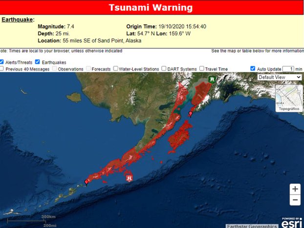 Alerta de tsunami en Alaska tras fuerte sismo de 7.5