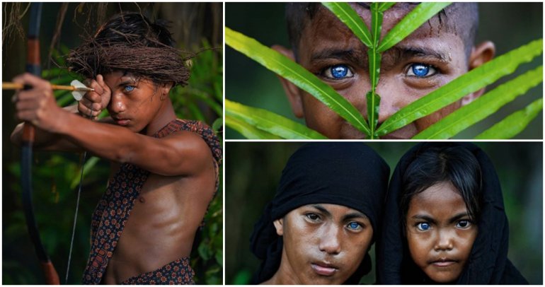 tribu con ojos azules