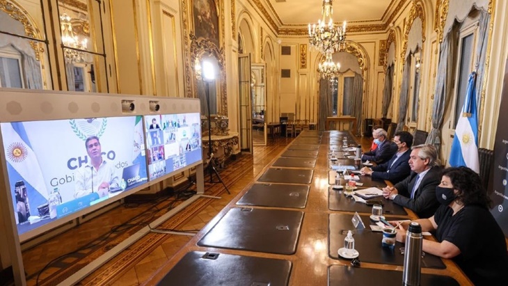 el presidente se reunió por videoconferencia con 12 gobernadores