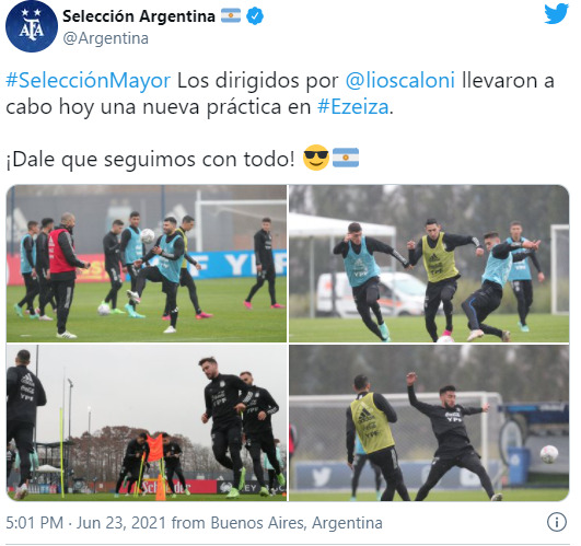 Argentina entrenó