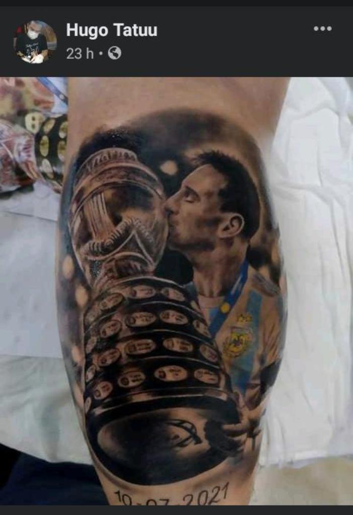 Un posadeño fan de Lionel Messi se lo tatuó besando la Copa América: “Desde el primer momento me subí a la Escaloneta”