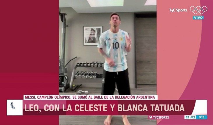 Lionel Messi bailó para apoyar a los atletas argentinos en los Juegos Olímpicos