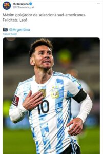 Todos hablan de Lionel Messi: el mensaje que publicó el Barcelona luego del récord mundial que alcanzó con la Selección