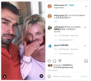 Britney Spears se compromete con su novio, Sam Asghari, tras cinco años de relación