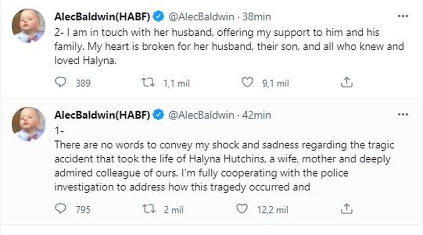 Alec Baldwin rompió el silencio tras la tragedia: “Mi corazón está roto”