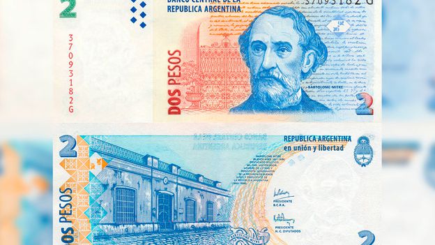 Subastan billetes de 2 pesos con la cara de Mitre a 70 euros