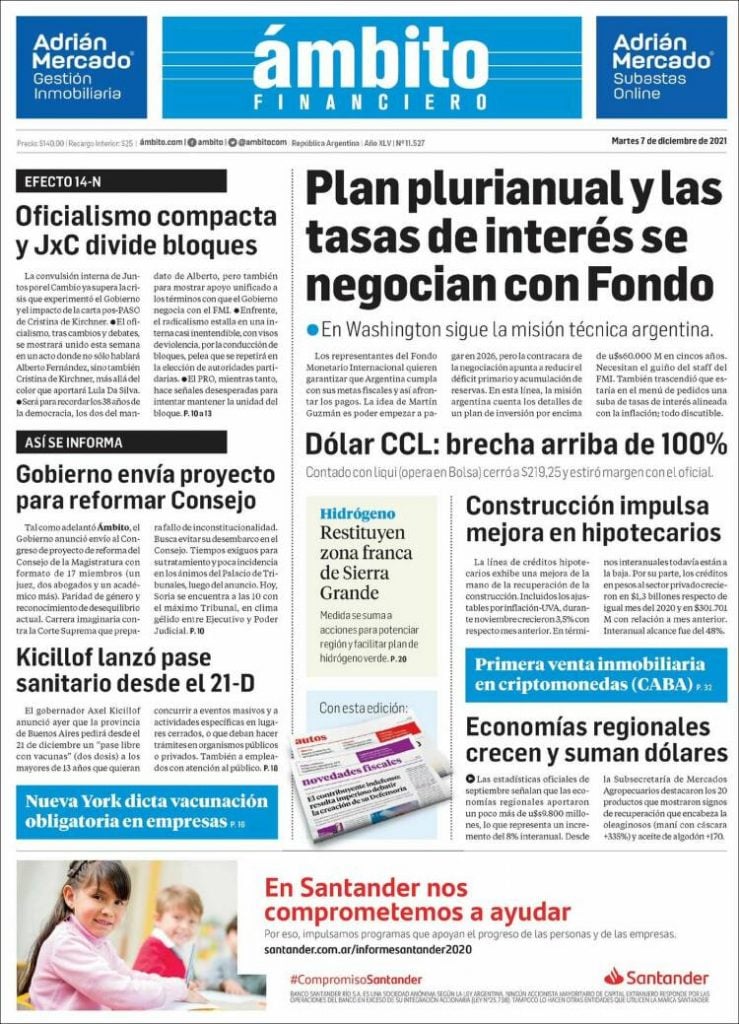 los diarios de hoy en argentina