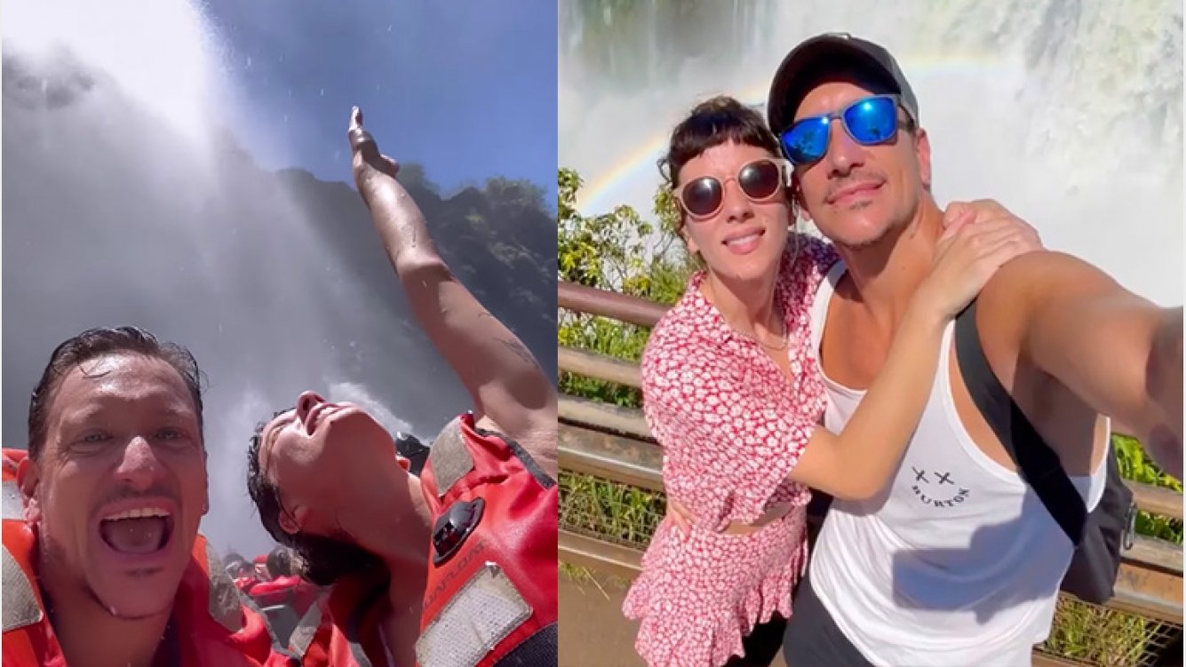 Los actores Nico Vázquez y Gimena Accardi compartieron la intimidad de sus vacaciones en las Cataratas de Iguazú