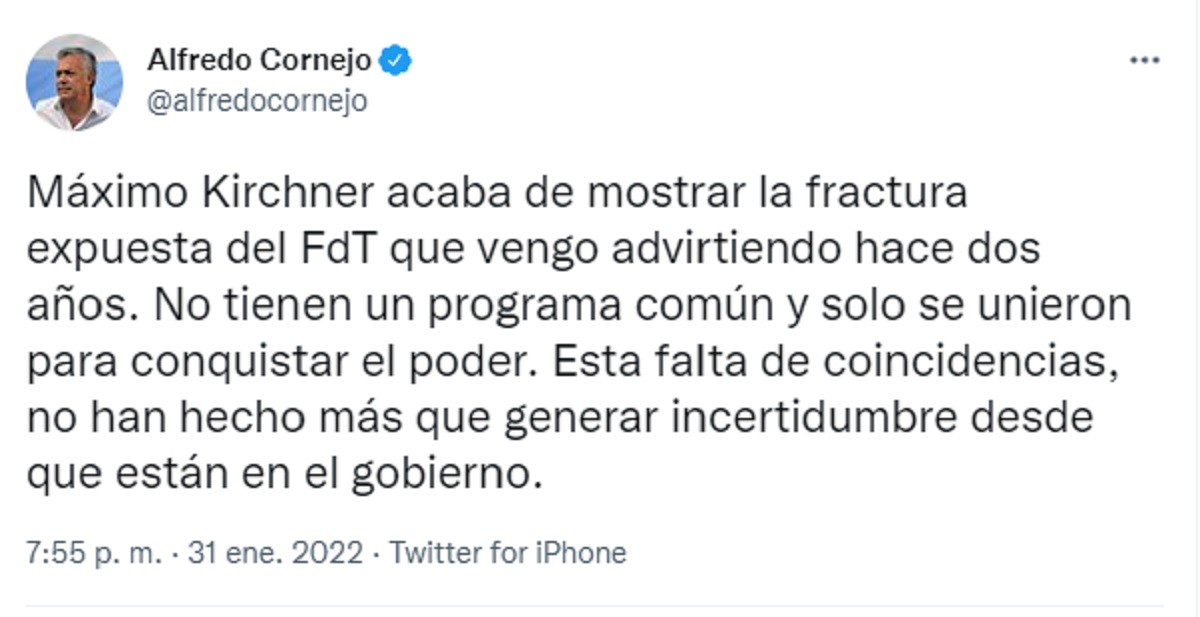 renuncia de Máximo Kirchner