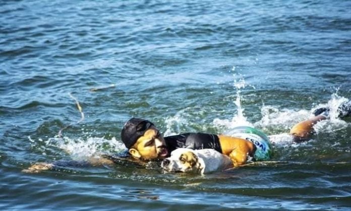 Emocionante rescate de un perro en el Mártires