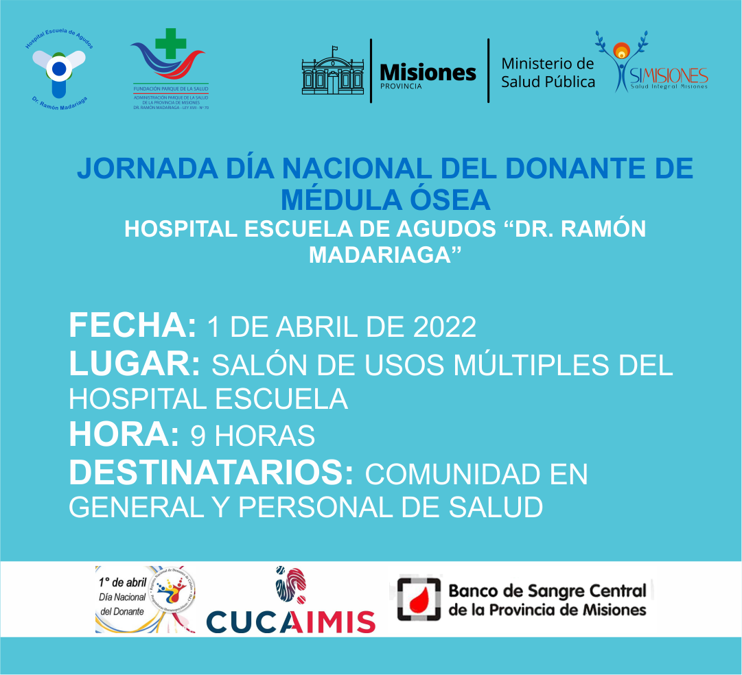 Por el Día Nacional del Donante de Medula Ósea se realizará actividades en el Hospital Escuela el próximo 1 de abril