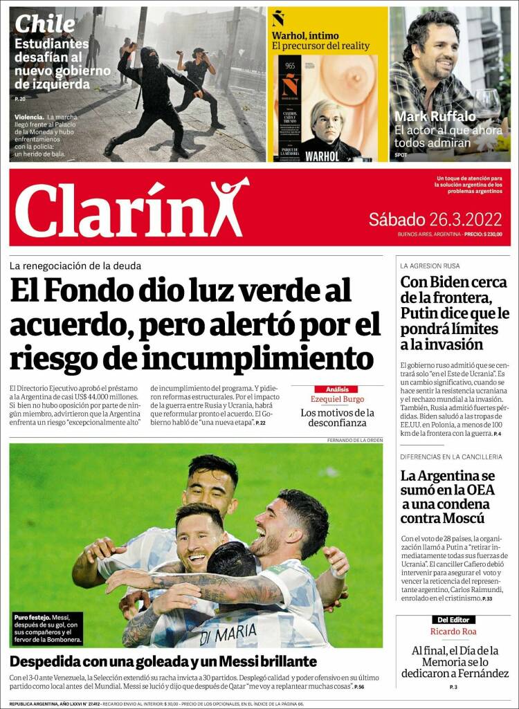 los diarios de hoy en Argentina