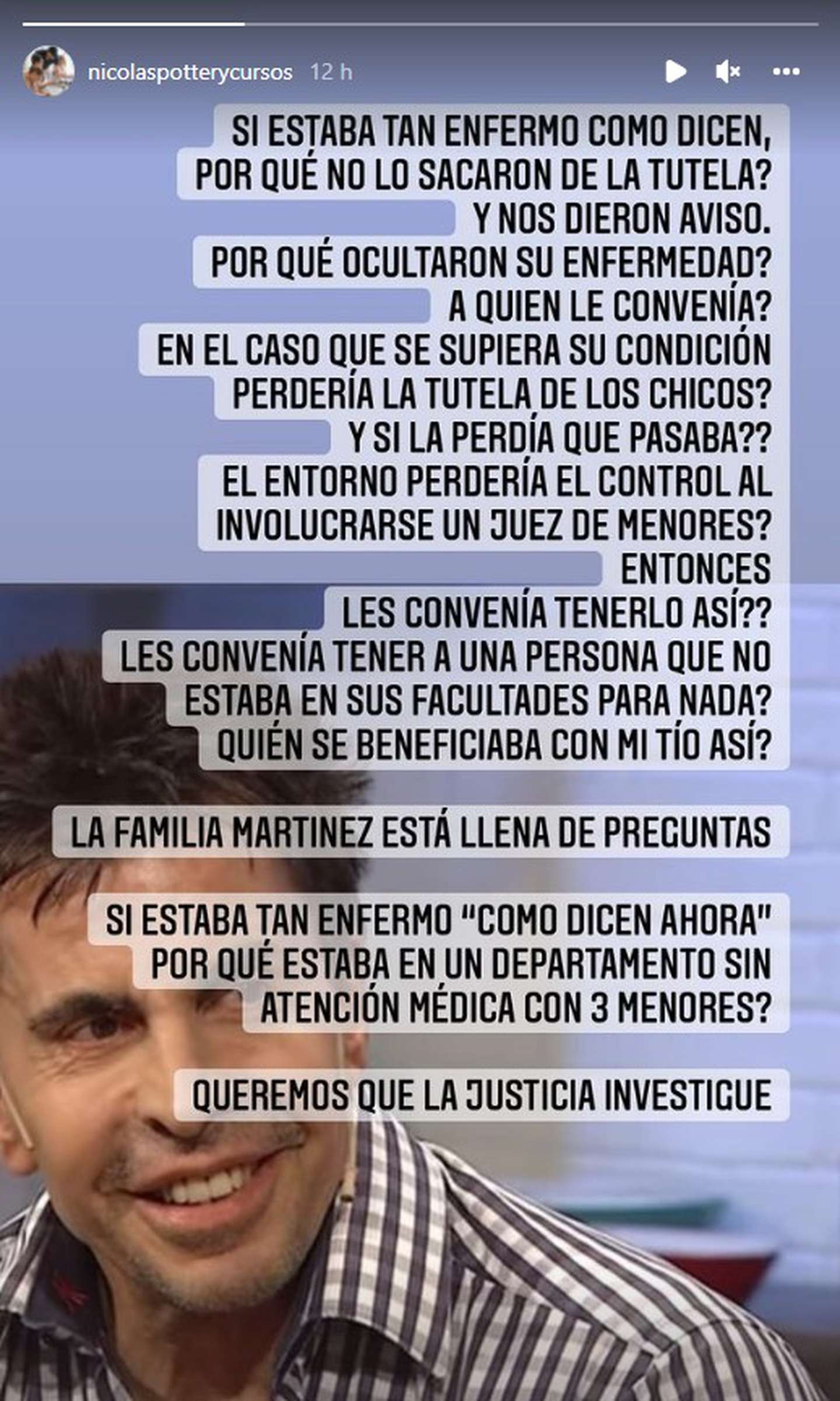 sobrino de Gustavo Martínez mostró chats con su tío