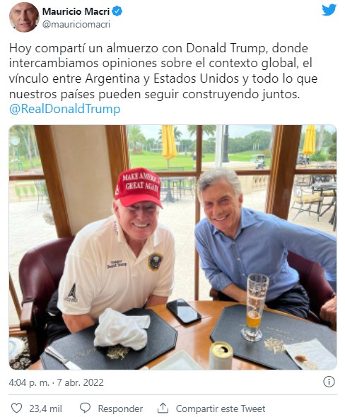 Mauricio Macri se reunió con Donald Trump en su casa de Palm Beach