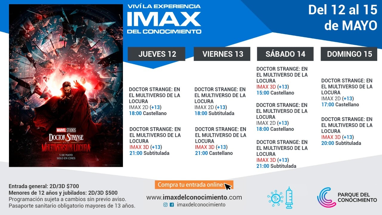 Cartelera IMAX del Conocimiento