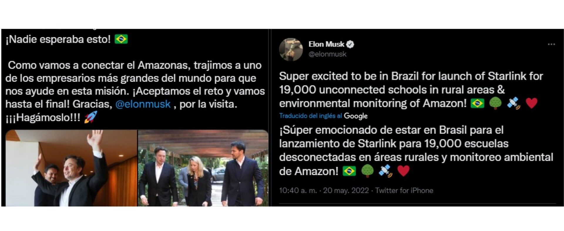 Jair Bolsonaro y Elon Musk