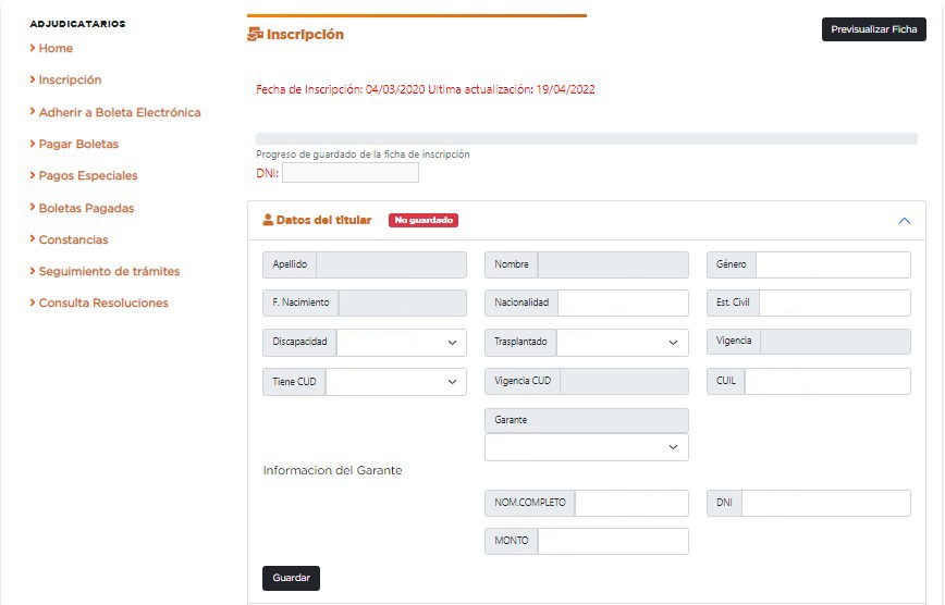 sorteos del iprodha requisito