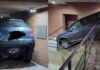mujer manejó por unas escaleras