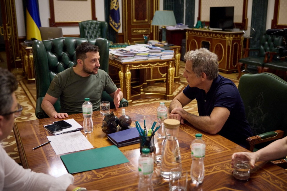 Ben Stiller reunido con el presidente en n Ucrania