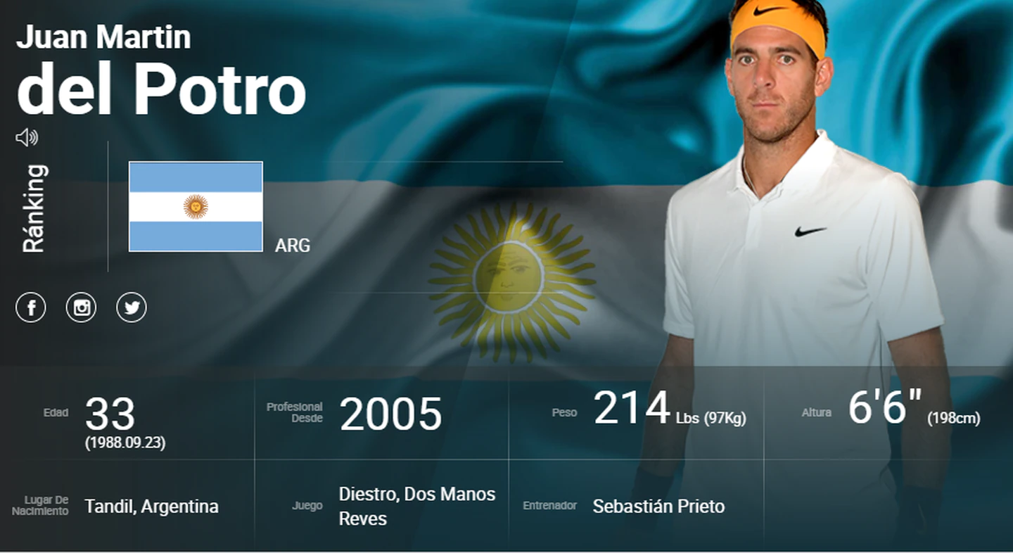 Juan Martín Del Potro salió del ranking ATP