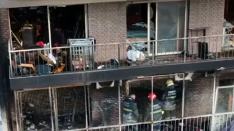 incendio en un edificio de Recoleta
