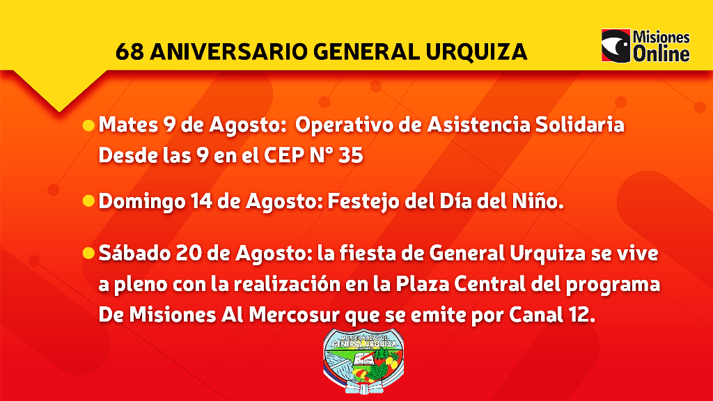 General Urquiza cumple 68 años 