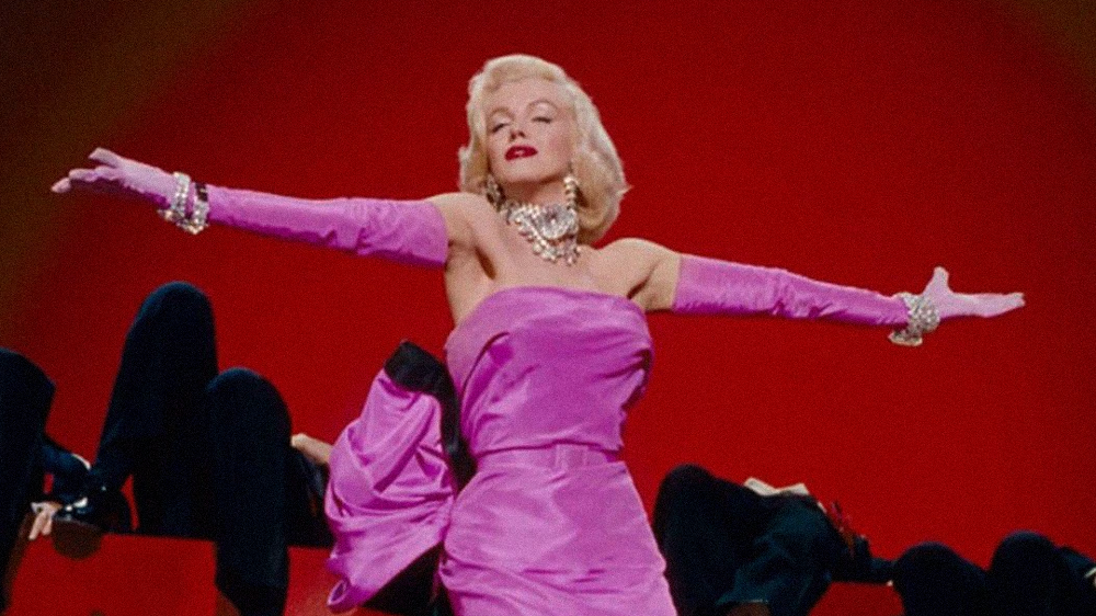 Marilyn Monroe en una reconocida escena de “Gentlemen Prefer Blondes” (1953).