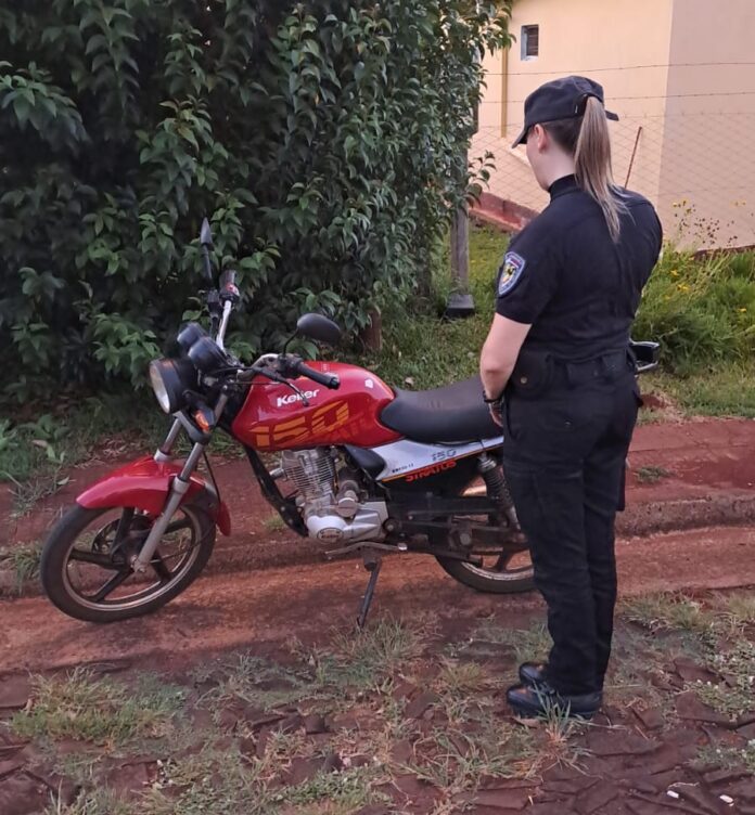 motocicleta que fue robada en Campo Viera