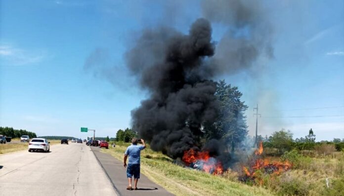 Despiste y vuelco en ruta nacional 14