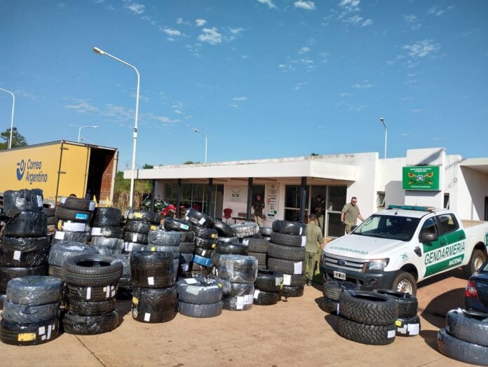 gendarmería incautó 314 neumáticos