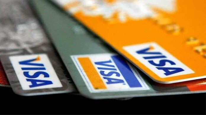 Tarjetas de crédito o débito de Visa.