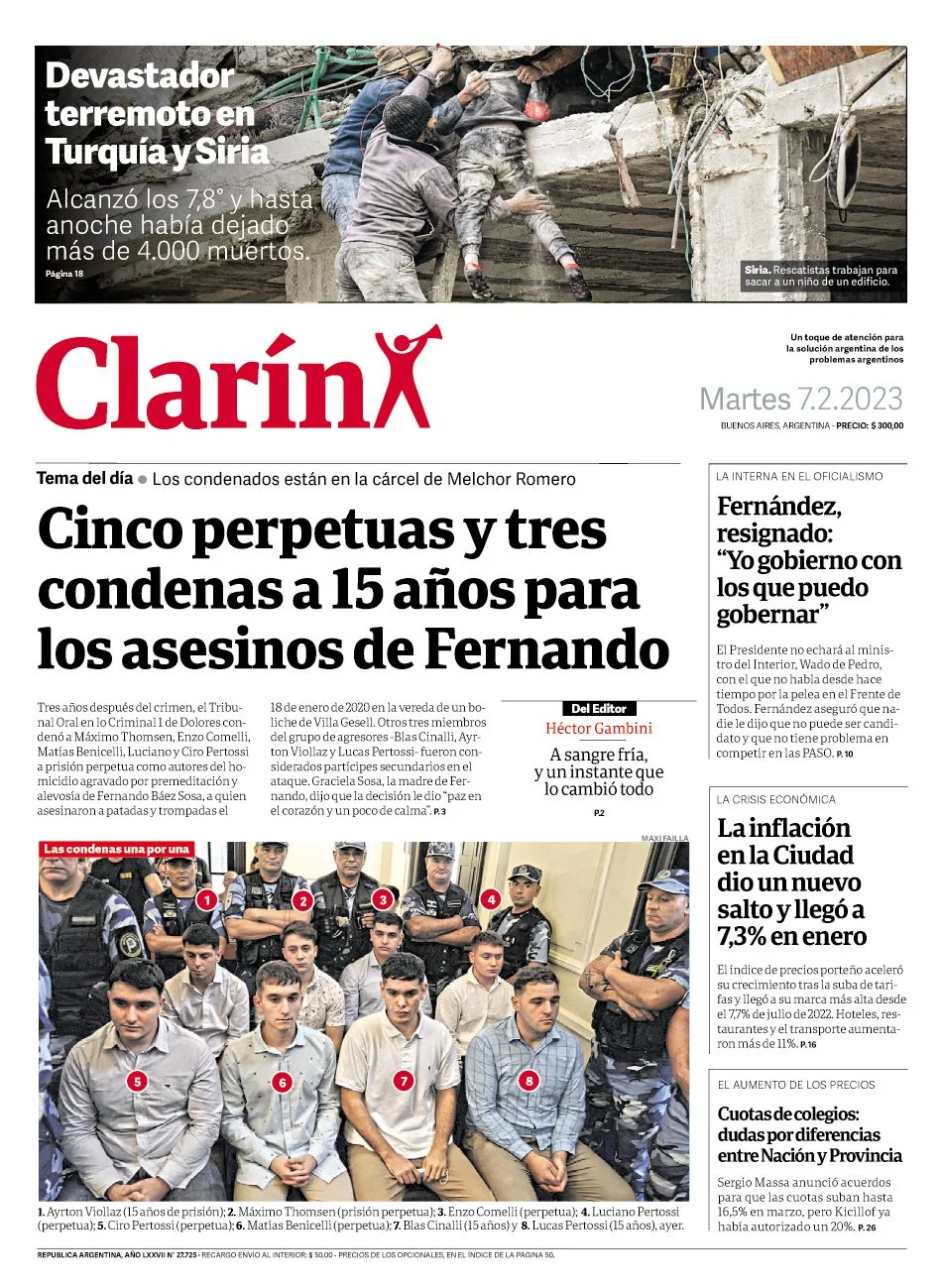 Las tapas de los diarios de hoy en Argentina | Martes 7 de febrero
