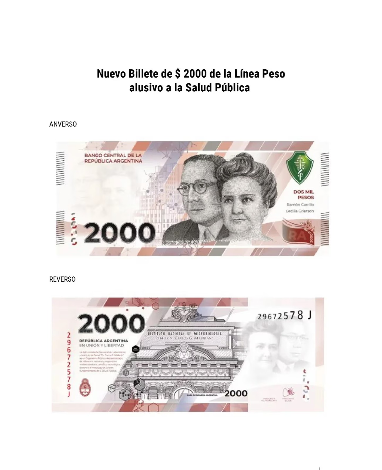 nuevo billete de 2.000 pesos 