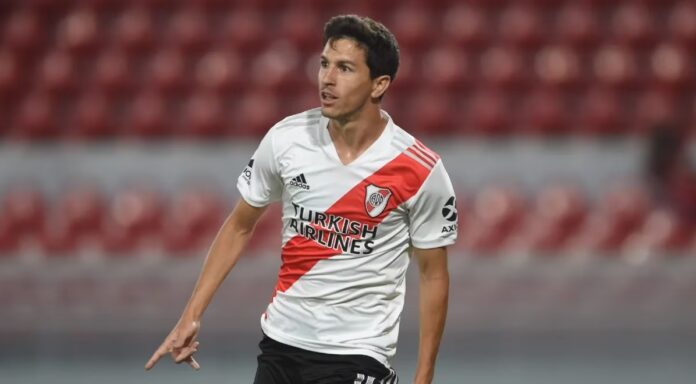 Nacho Fernández vuelve a jugar en el Monumental, como River, que recibe este domingo a Argentinos Juniors. (Diego Haliasz / Prensa River)