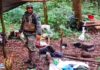 campamento de cazadores furtivos