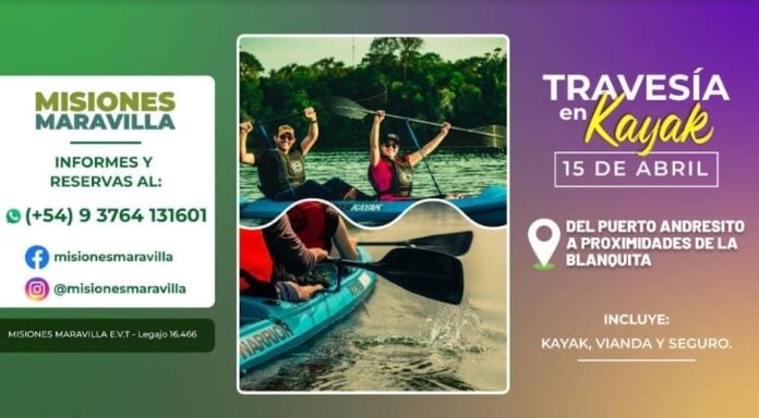 travesía en kayak
