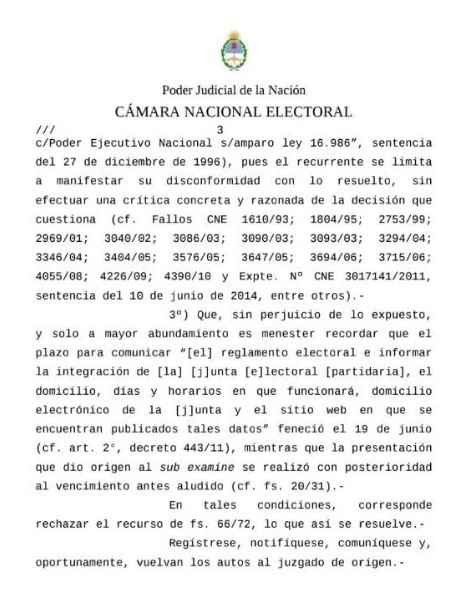 cámara nacional electoral