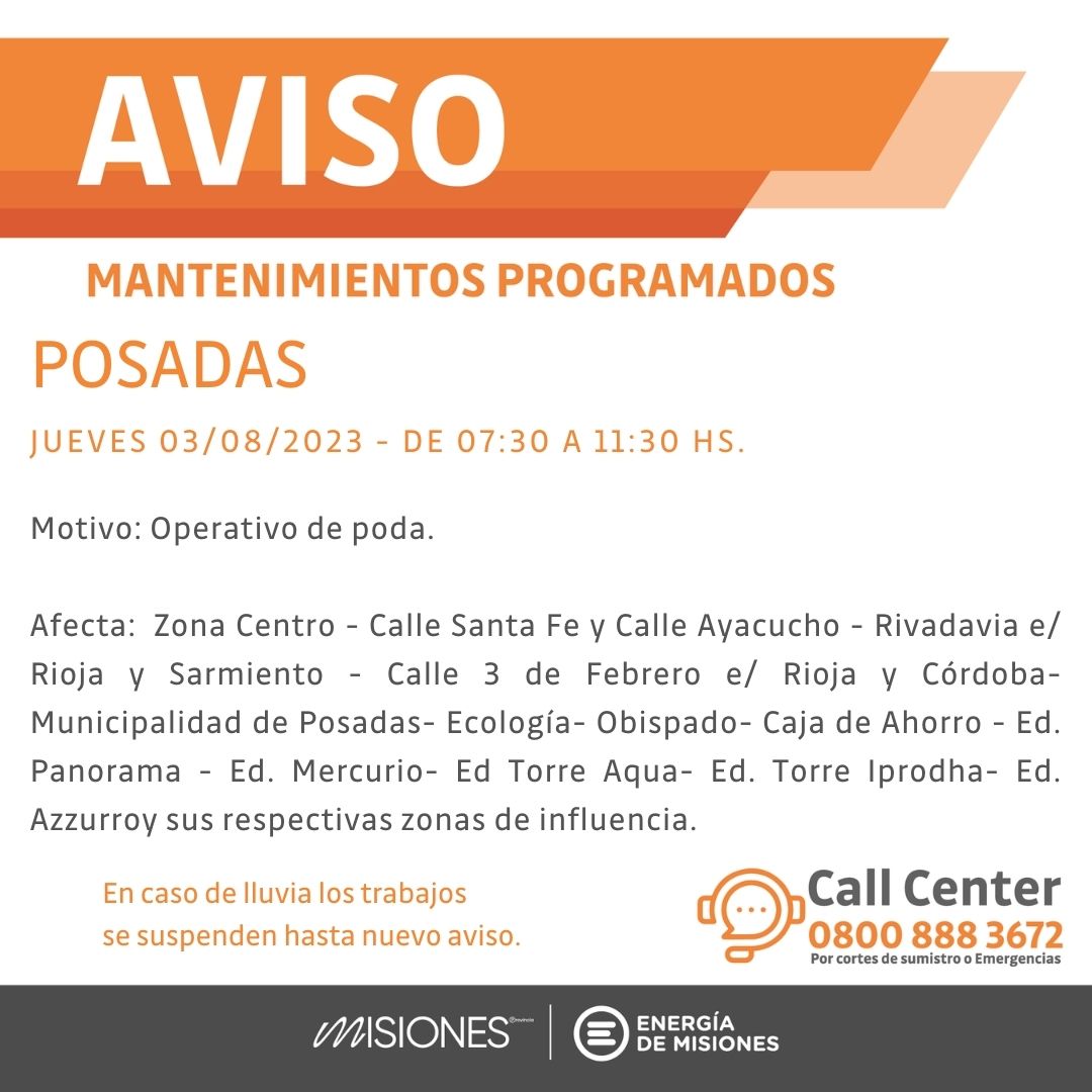 cortes de energía Posadas