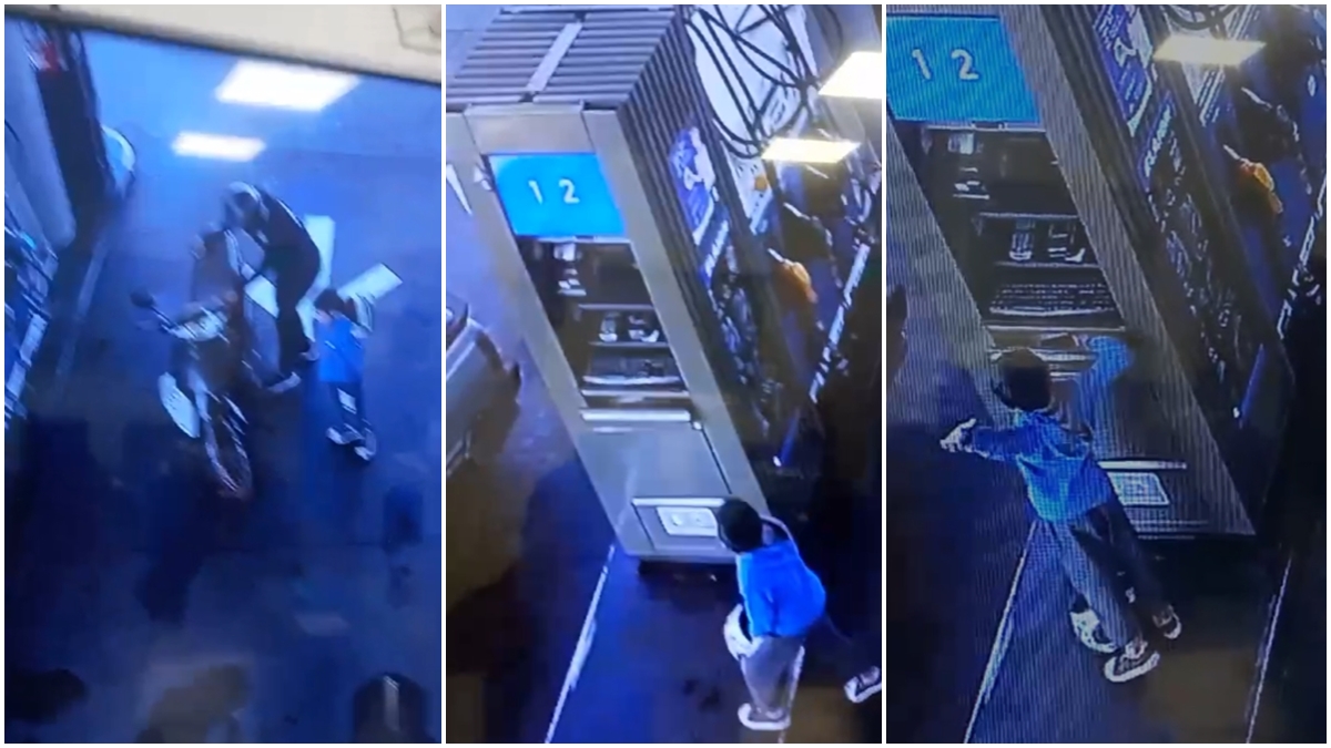 Una imagen que duele, captada por una cámara de seguridad de la YPF de Garupá
