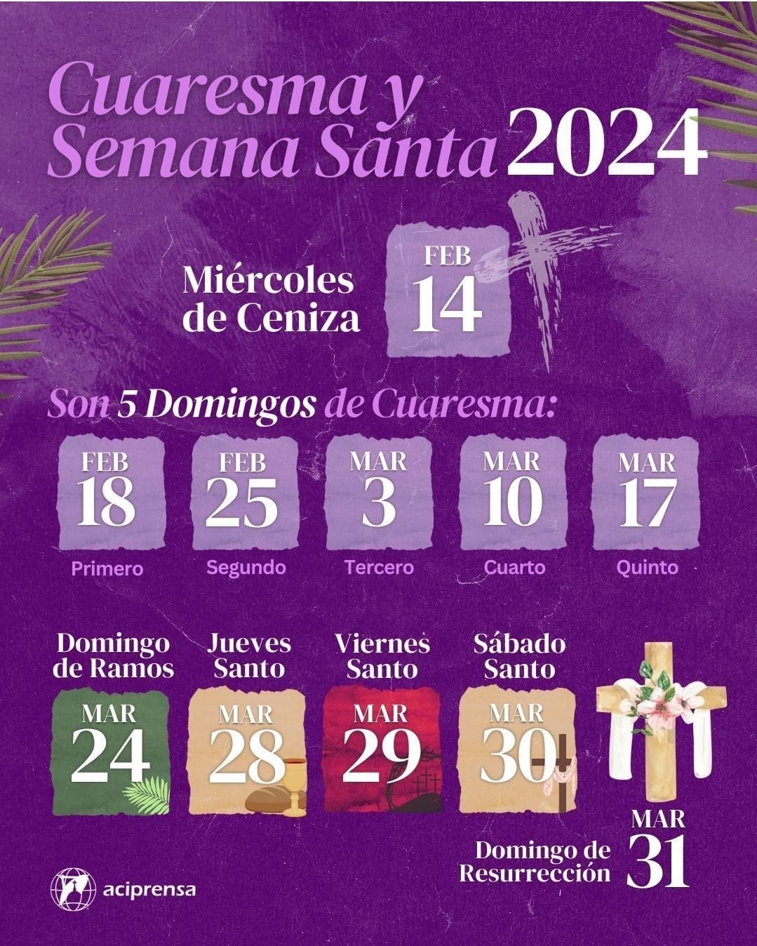 Semana Santa 2024 El próximo 14 de febrero se celebra el miércoles de