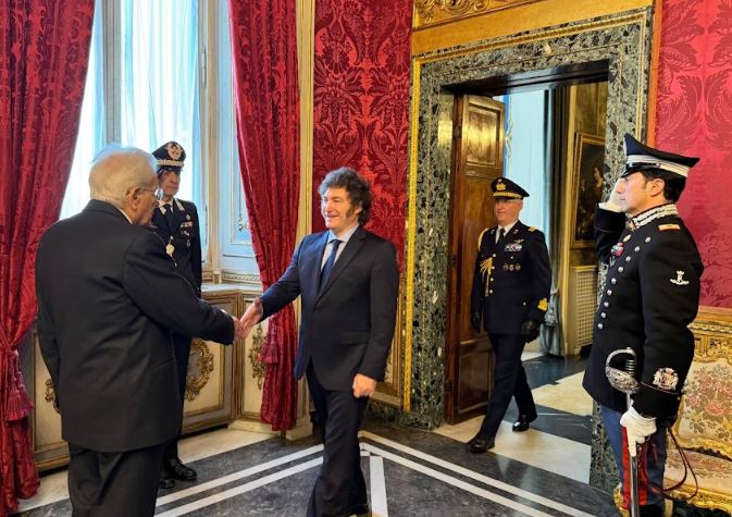 Milei se reunió con el presidente de Italia, Sergio Mattarella